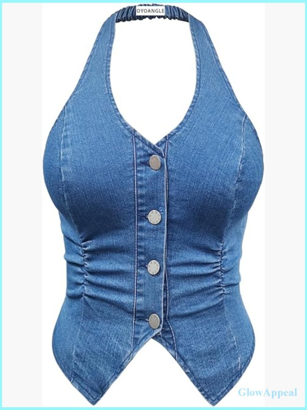Plus Size Denim Halter Vest Top Jean Sleeveless Tank Top Concert Outfit